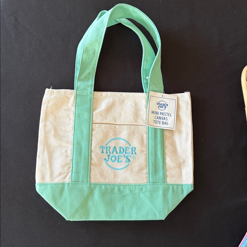 Trader Joe's Mini Tote Pastel Green Bag 🐇 - Picture 2 of 5